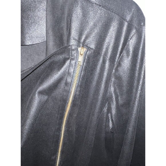 Mote Black Faux Suede Asymmetrical Zip Drape Lightweight Soft Moto Jacket Sz XL - Picture 5 of 8